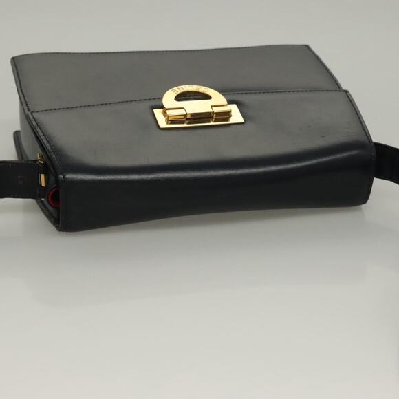 CELINE Shoulder Bag Leather Navy Gold - Picture 6 of 13